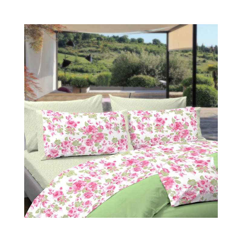 parure housse de couette flowers fushia