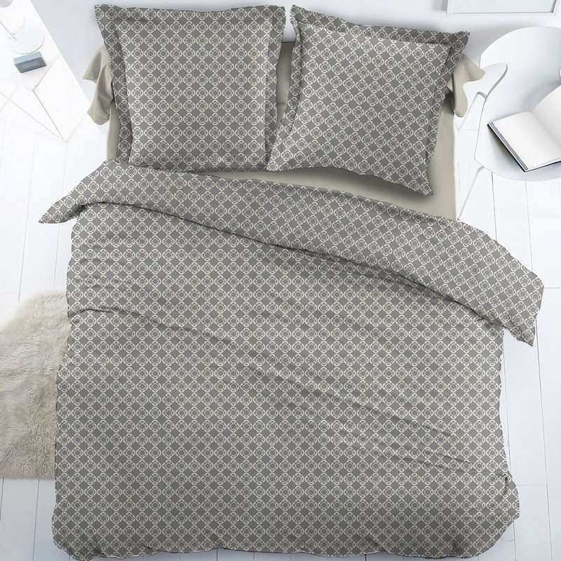 Parure de draps Mosaique Gris Perle Percale 1 pers (DH90_DP180_1TO) Parure de draps Mosaique Gris Perle Percale 1 pers (DH90_DP180_1TO)