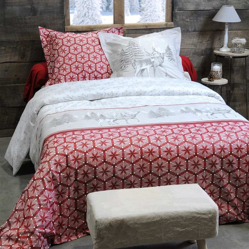 Parure Housse de Couette ARAVIS ROUGE Parure Housse de Couette ARAVIS ROUGE